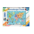 13343 Ravensburger - Carte du monde - Puzzle XXL - 100 pièces
