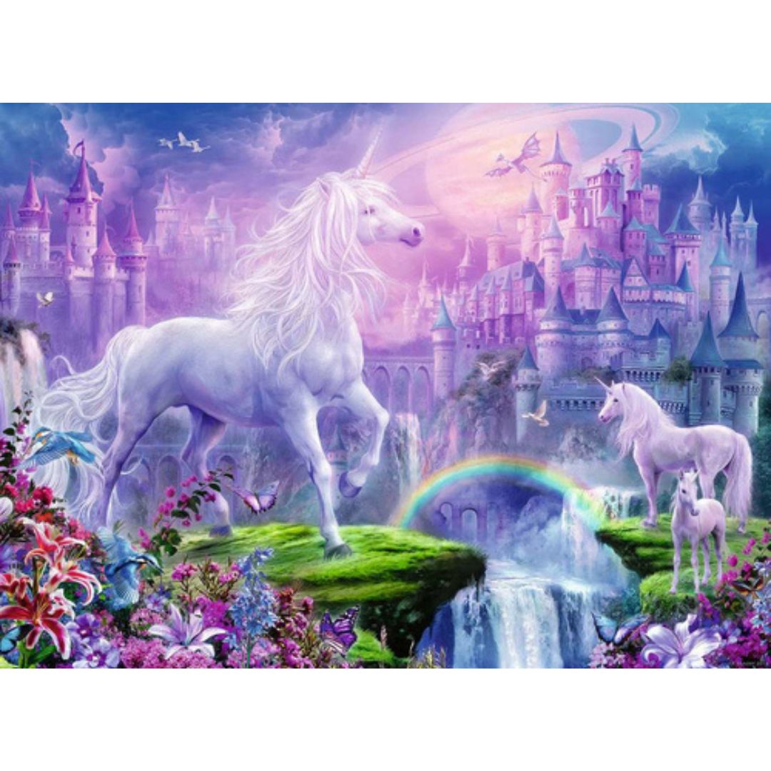 12907 Ravensburger - Royaume des Licornes - Puzzle à paillettes XXL - 100 pièces