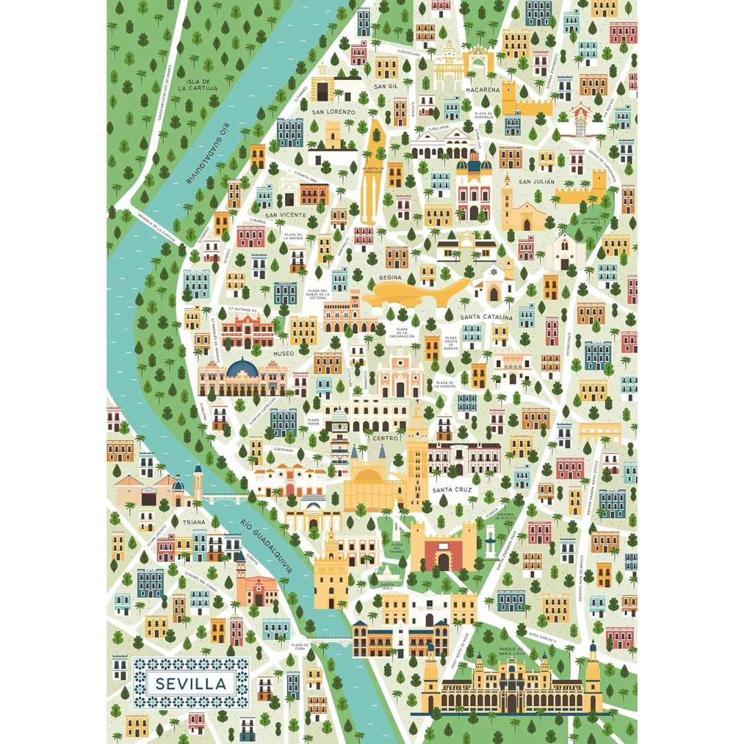 17607 Ravensburger - Carte de Séville - Puzzle 1000 pièces