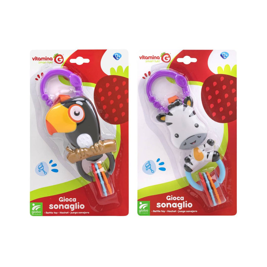 05462 Vitamine G - Hochet d'activité, modèle toucan ou zèbre au choix