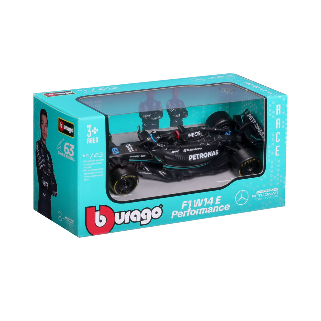 18-01596 Bburago Course - Mercedes AMG F1 W14 E Performance #63 - Échelle 1:43