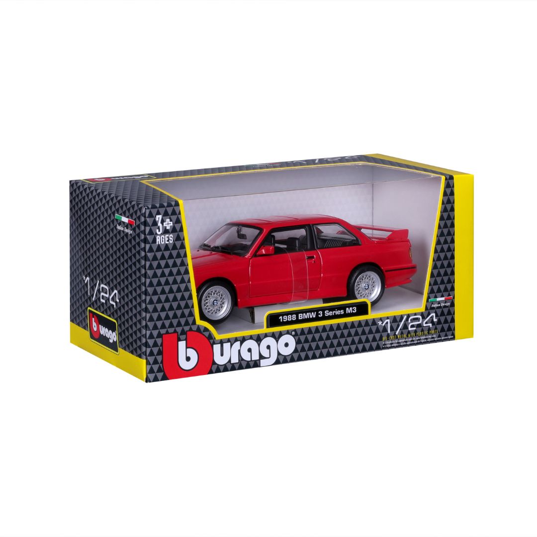 *18-21100 Bburago - BMW M3 e30 (1988), rouge - Échelle 1:24