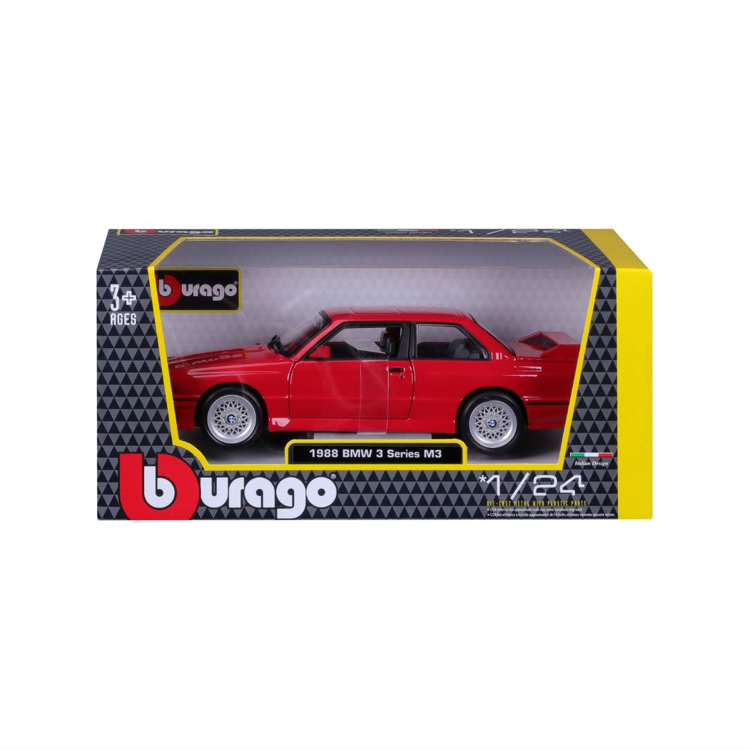 *18-21100 Bburago - BMW M3 e30 (1988), rouge - Échelle 1:24