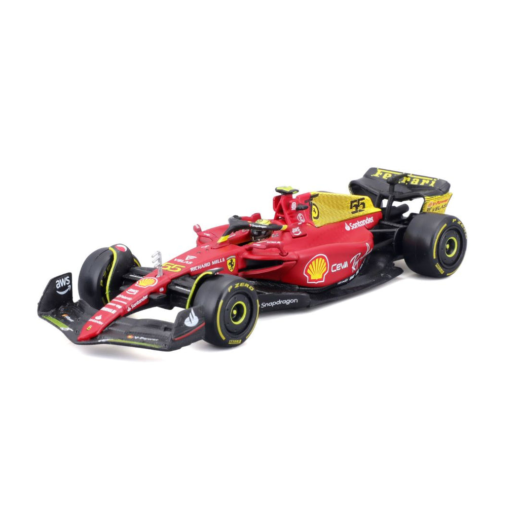 18-36831 Bburago - Ferrari F1- 75 (2022) #55 Sainz, avec casque - 1:43