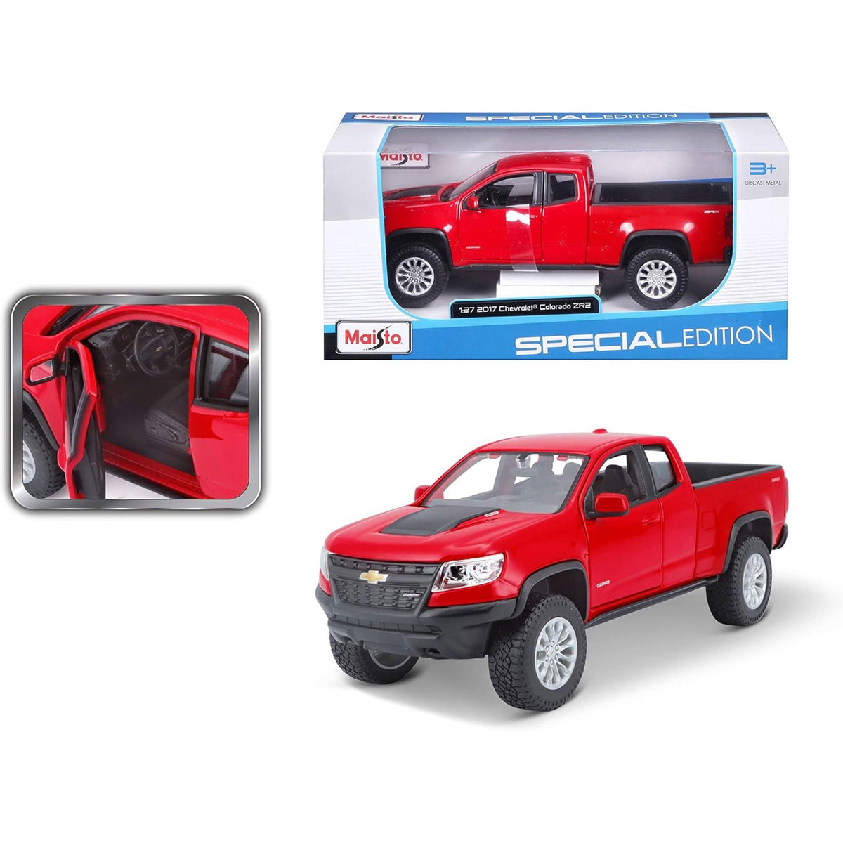 31517 Bburago Maisto - 2017 Chevrolet Colorado ZR2 Rouge 1:27