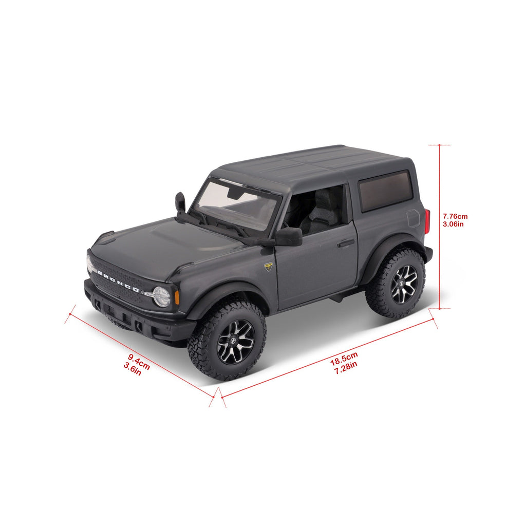 10-31530 Bburago 1:24 2021 Ford Bronco (version 2 portes) gris noir