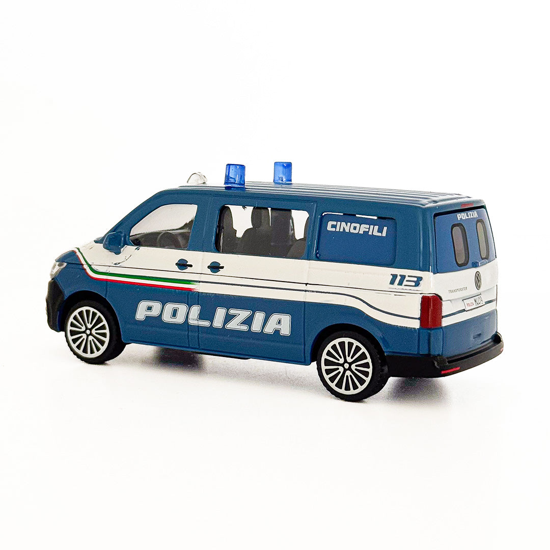 18-30448 Bburago - Volkswagen Transporter T6 Police - Véhicule pour chiens - 1:43