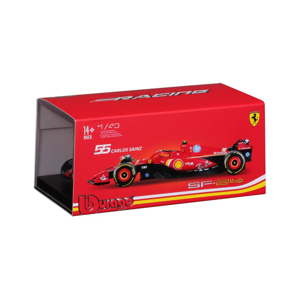 18-36843S Bburago Ferrari F1 SF-24 #55 Sainz avec casque 1:43