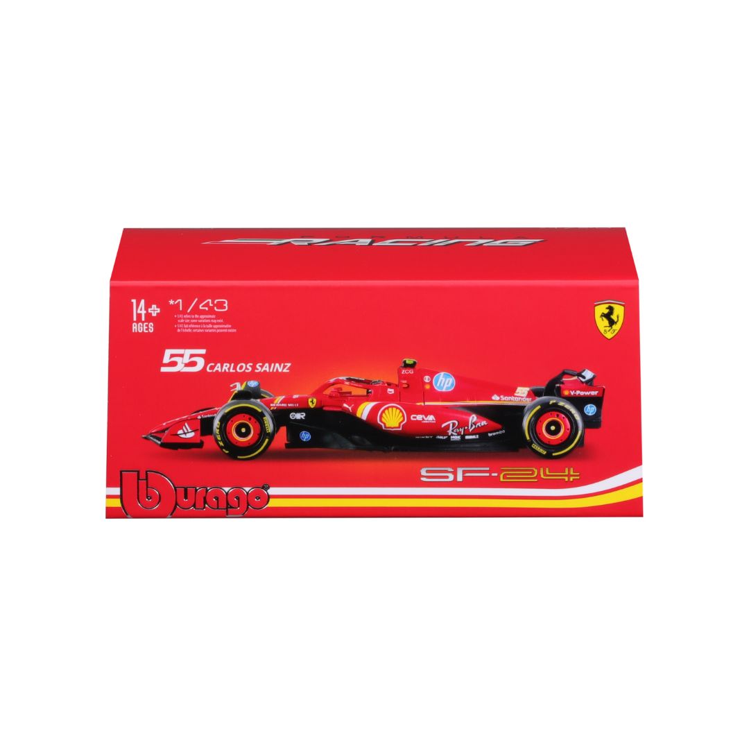 18-36843S Bburago Ferrari F1 SF-24 #55 Sainz avec casque 1:43
