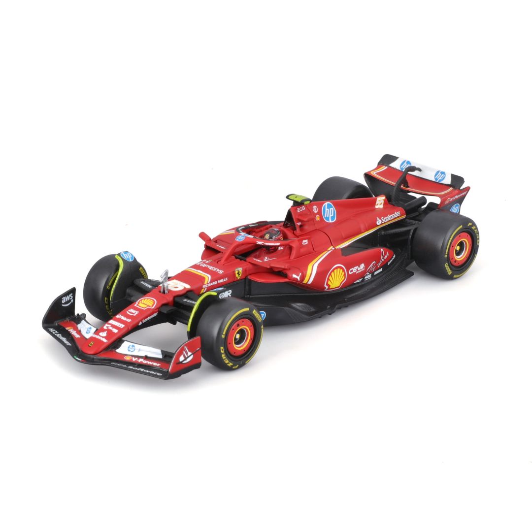 18-36843S Bburago Ferrari F1 SF-24 #55 Sainz avec casque 1:43