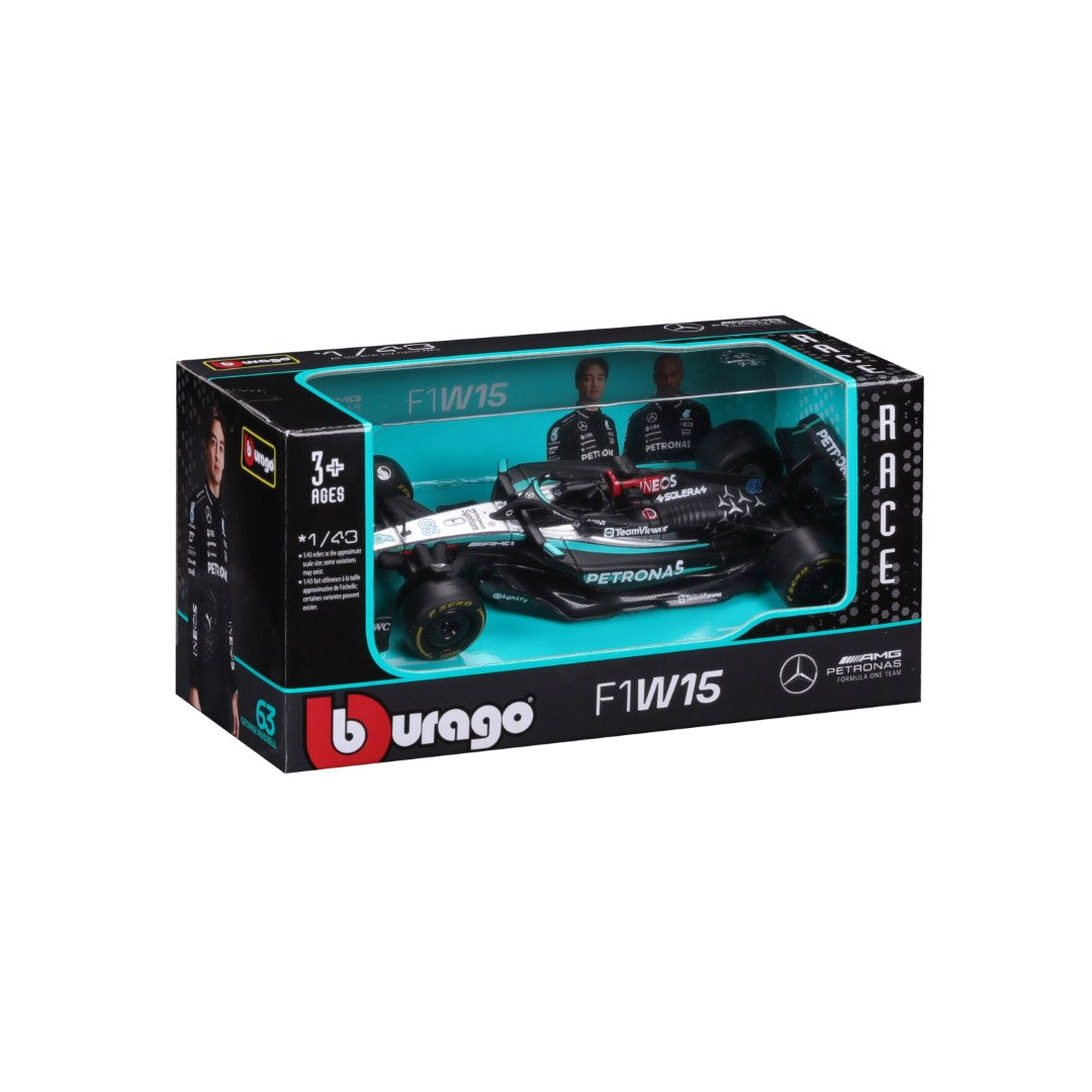 18-38208R Bburago Course - Mercedes F1 W15 E-performance #63 - 1:43