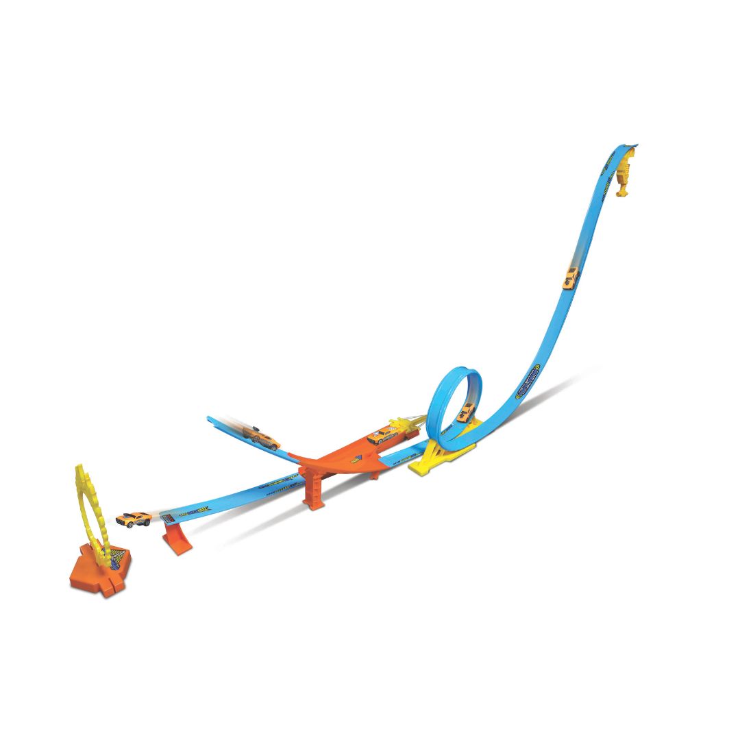 *12552 Bburago Maisto - Ensemble de cascades Loop & Launch - Piste avec voitures