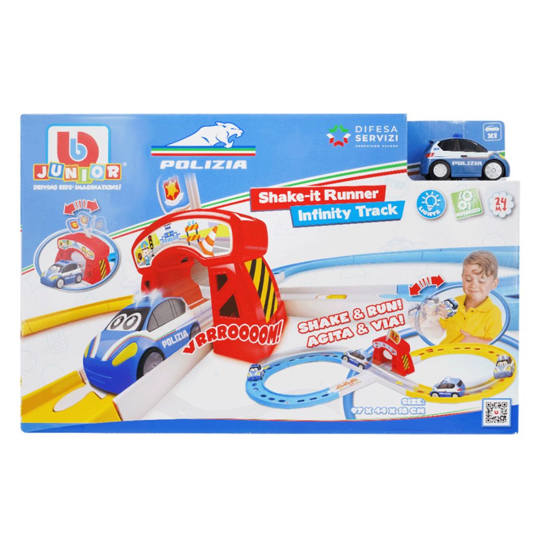 *16-88618P Bburago Junior - Shake-it Runner - Piste avec voiture de police