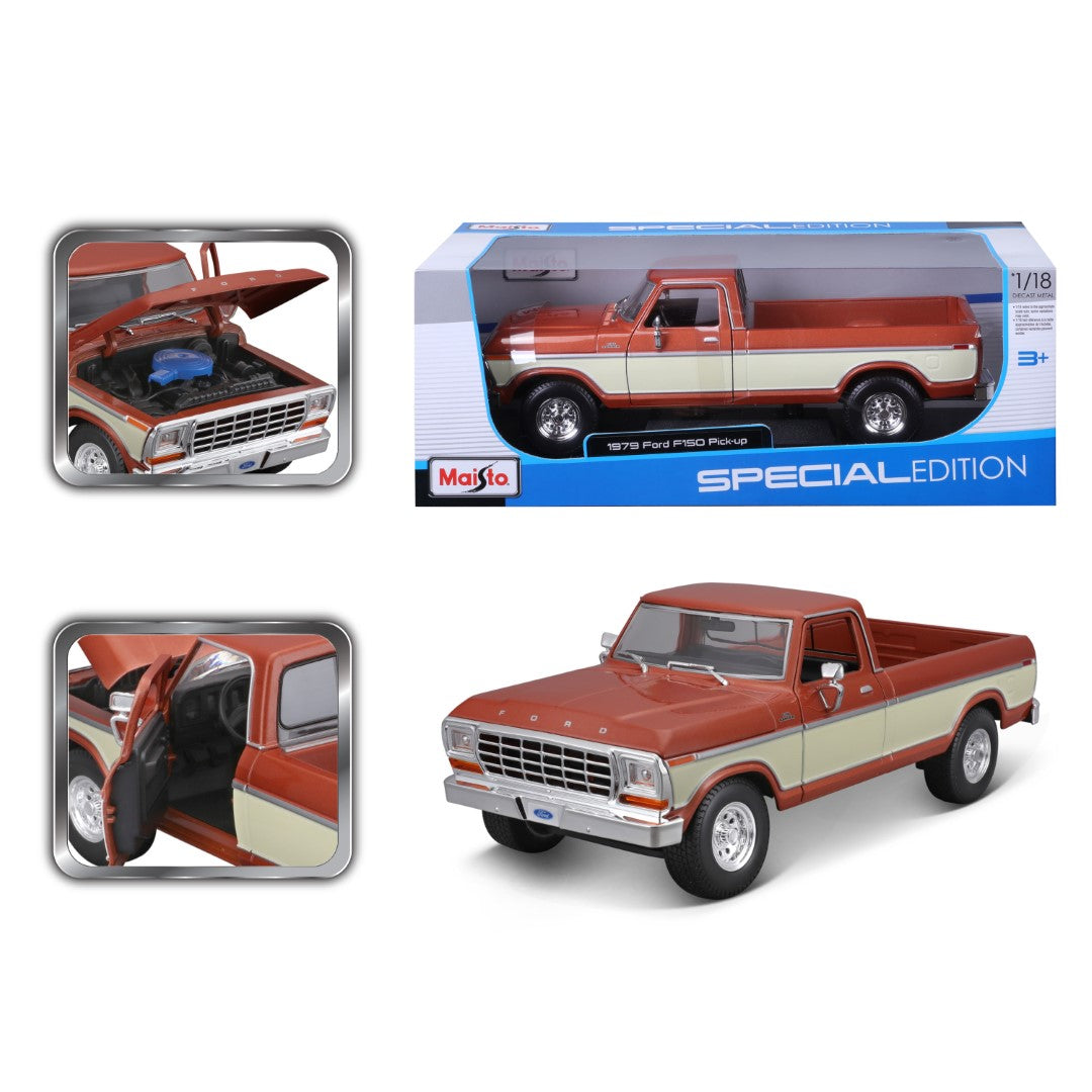 31462 BN Bburago Maisto - Ford F150 Pick-up (1979), marron - 1:18
