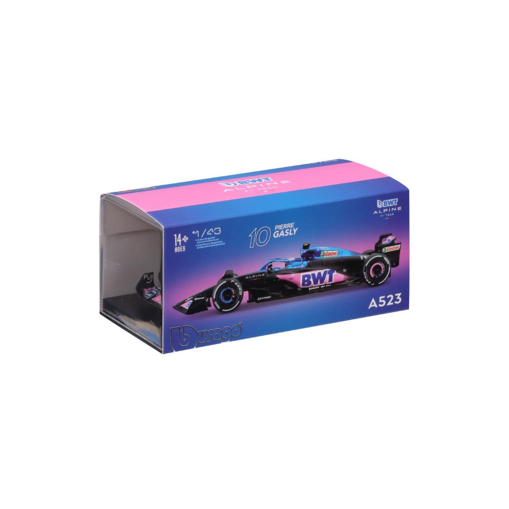 18-38073 Bburago Course - Équipe F1 BWT Alpine A523 #10 Gasly, avec casque - 1:43