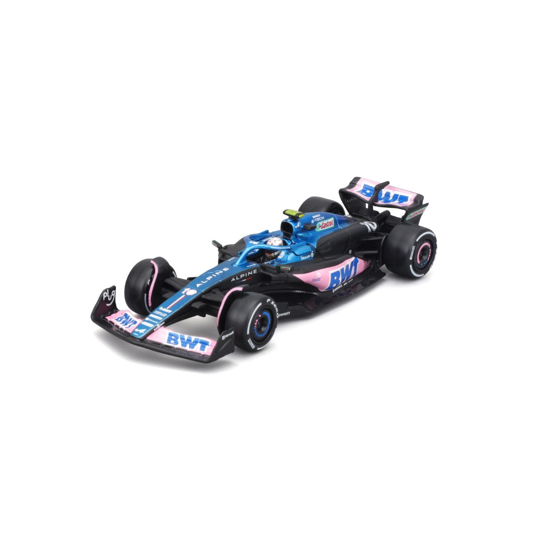 18-38073 Bburago Course - Équipe F1 BWT Alpine A523 #10 Gasly, avec casque - 1:43