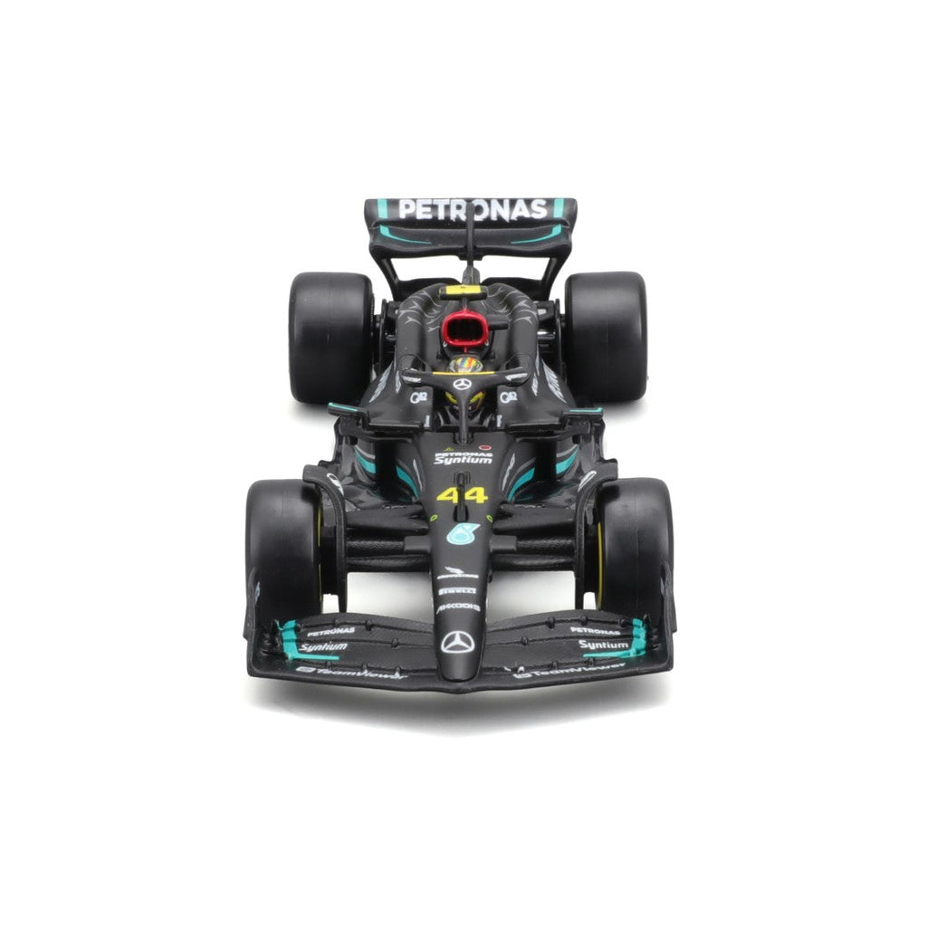 18-38081 Bburago Race -Mercedes AMG F1 W14 EPerformance #44 Hamilton, avec casque