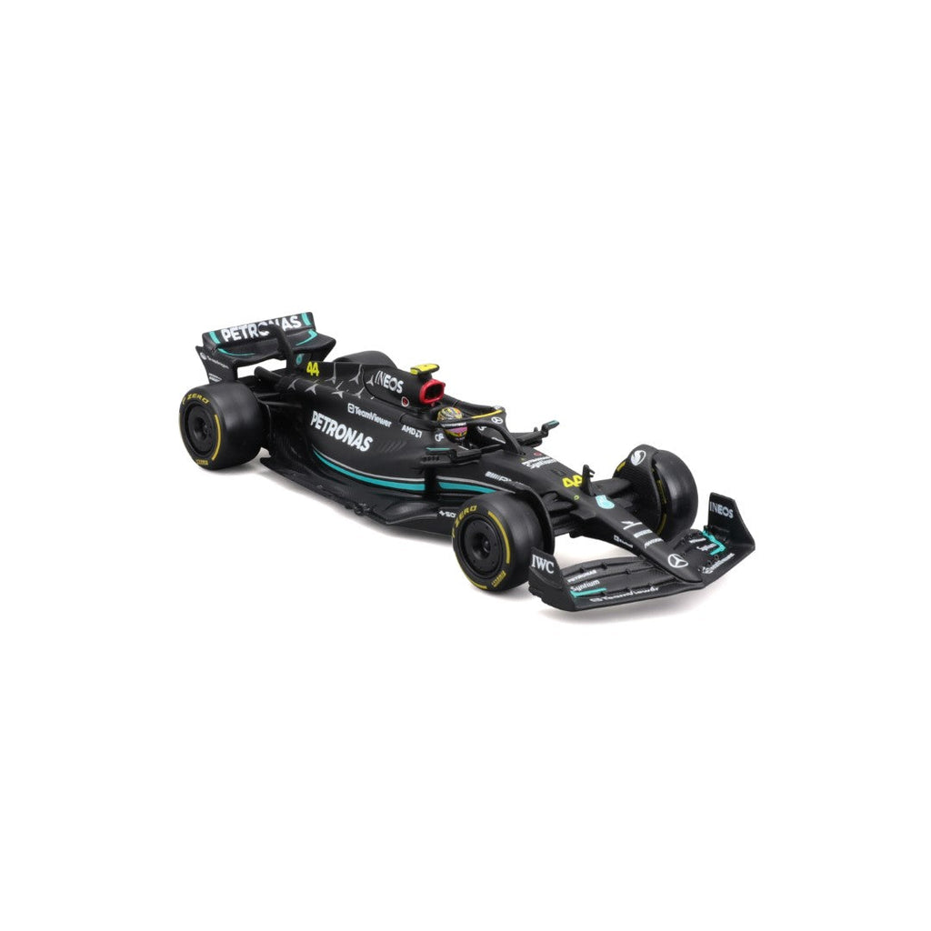 18-38081 Bburago Race -Mercedes AMG F1 W14 EPerformance #44 Hamilton, avec casque