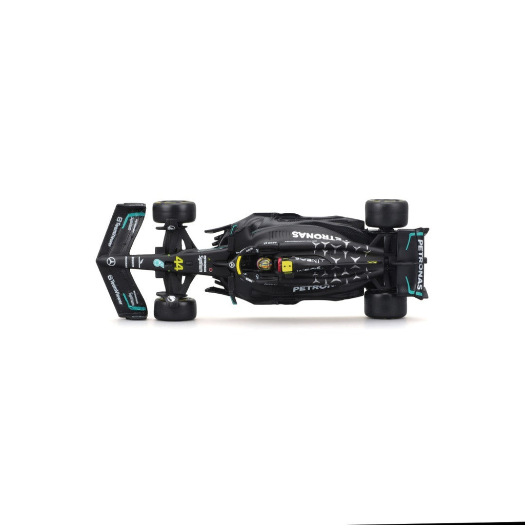 18-38081 Bburago Race -Mercedes AMG F1 W14 EPerformance #44 Hamilton, avec casque