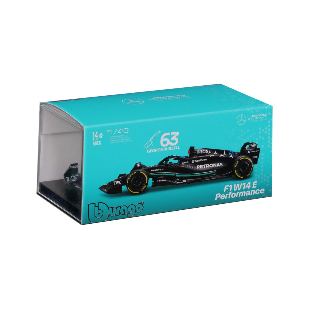 18-38081 Bburago Race -Mercedes AMG F1 W14 E Performance #63 Russell, avec casque