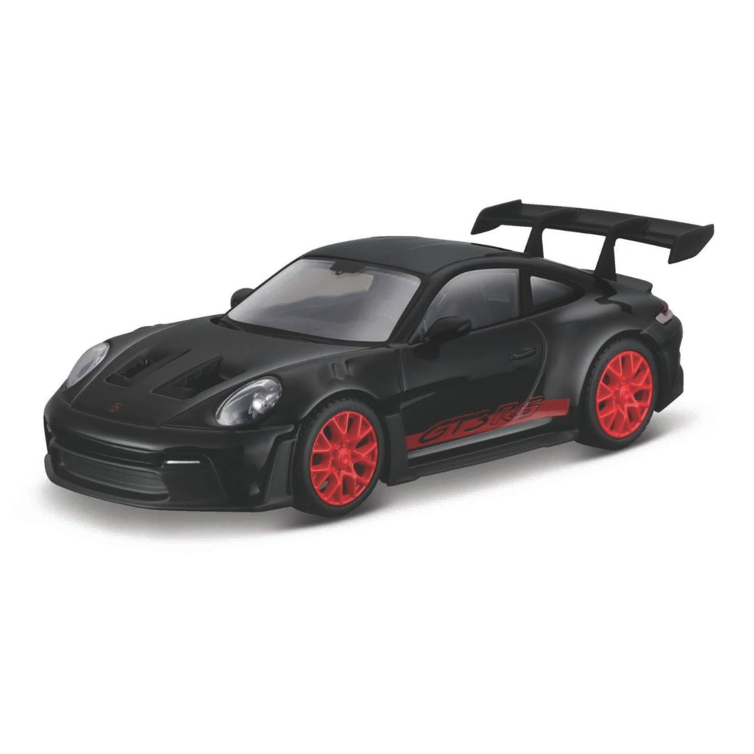 18-38313 Bburago Race - Porsche 911 GT3 RS, noire - Échelle 1:43