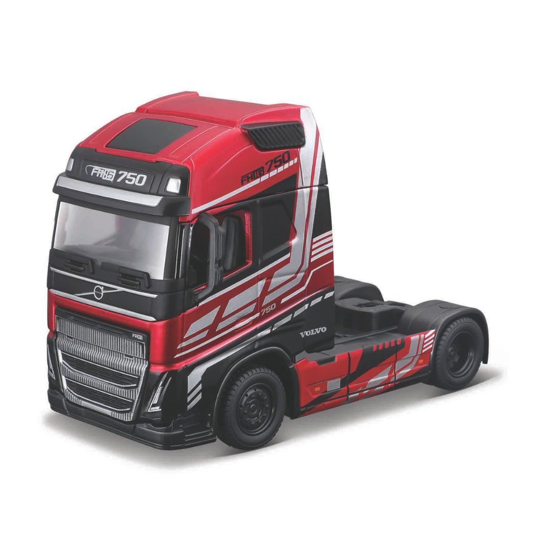 18-32203 Bburago Street Fire - Camions de transport : Volvo FH16, rouge - Échelle 1:43