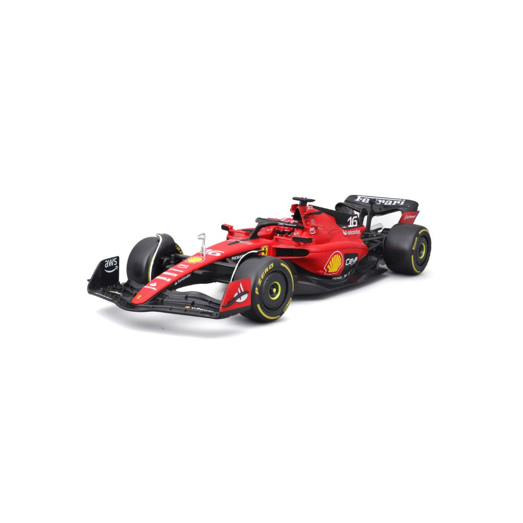 18-16812 Bburago Ferrari Racing F1 Ferrari SF-23, avec casque #16 Leclerc - 1:18