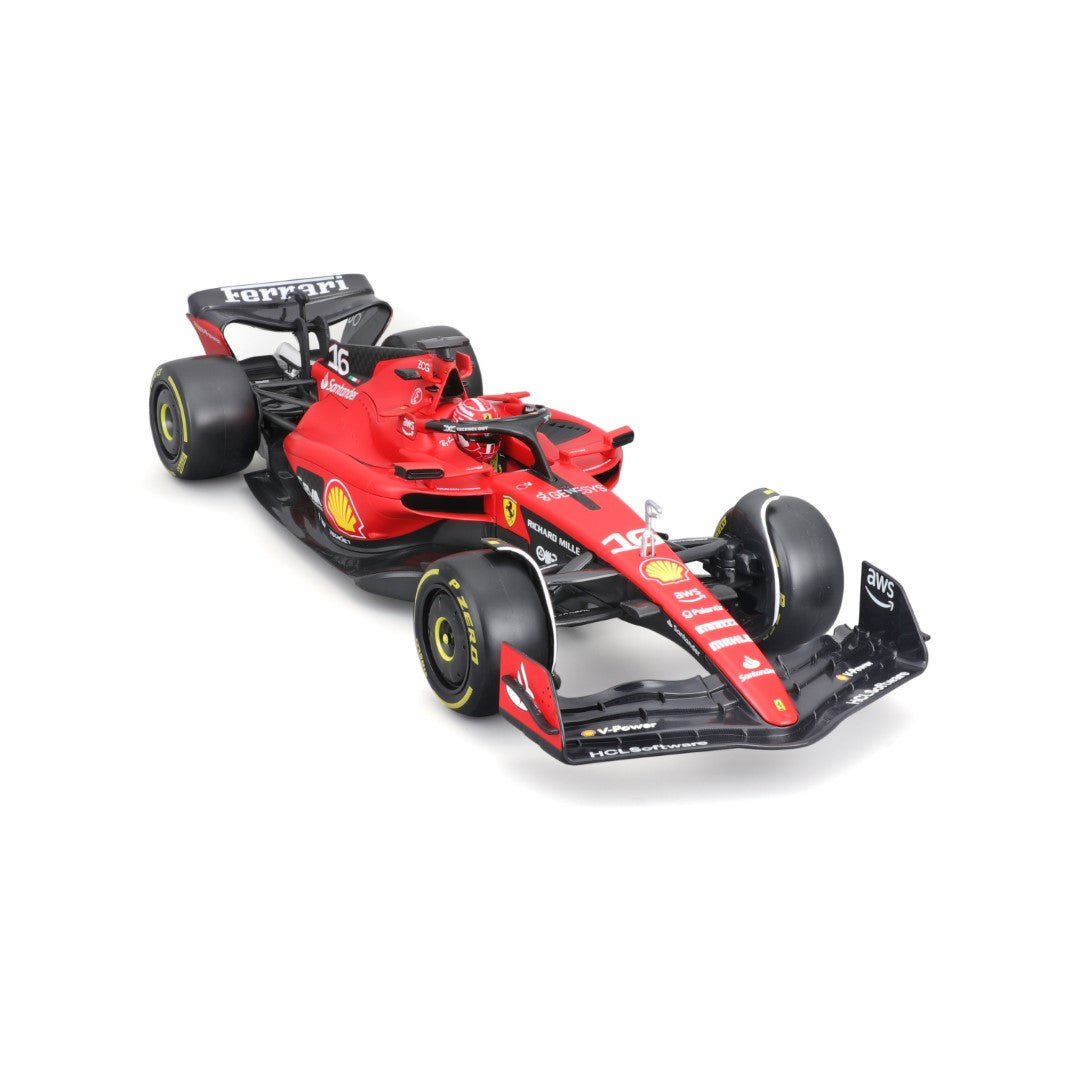 18-16812 Bburago Ferrari Racing F1 Ferrari SF-23, avec casque #16 Leclerc - 1:18