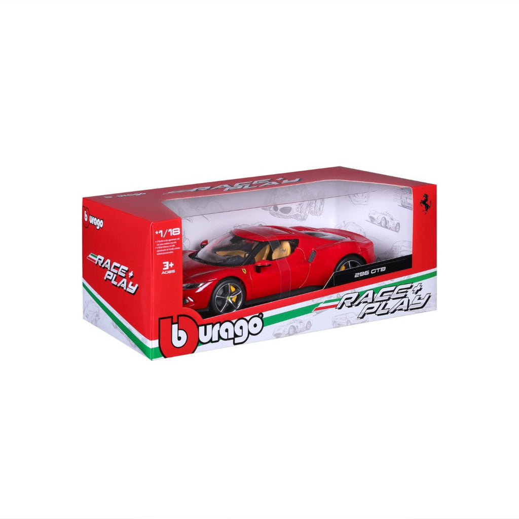 18-16018 Bburago Ferrari Race&Play - Ferrari 296 GTB, rossa - Échelle 1:18