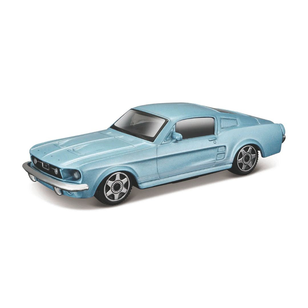 18-30215 Bburago Street Fire - Ford Mustang GT, bleu - Échelle 1:43