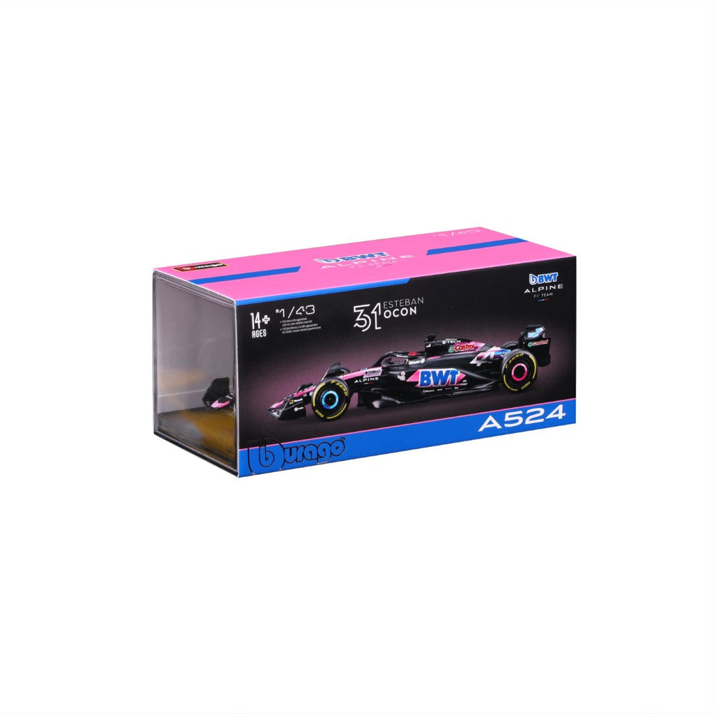 18-38220O Bburago F1 Alpine A524 n°31 Ocon avec casque - Échelle 1:43