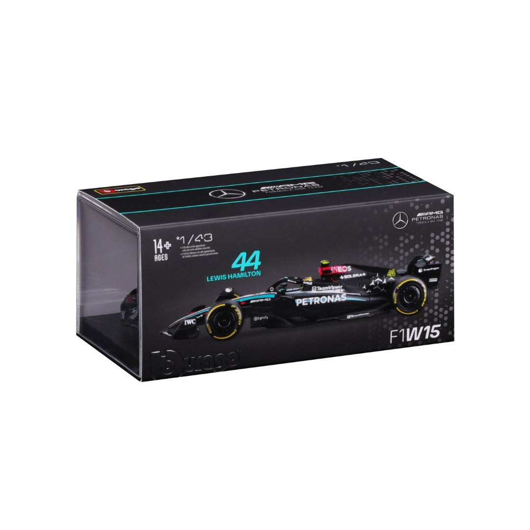 18-38209H Bburago - F1 Mercedes-AMG W15 E Performance n°44 avec casque Hamilton 1:43