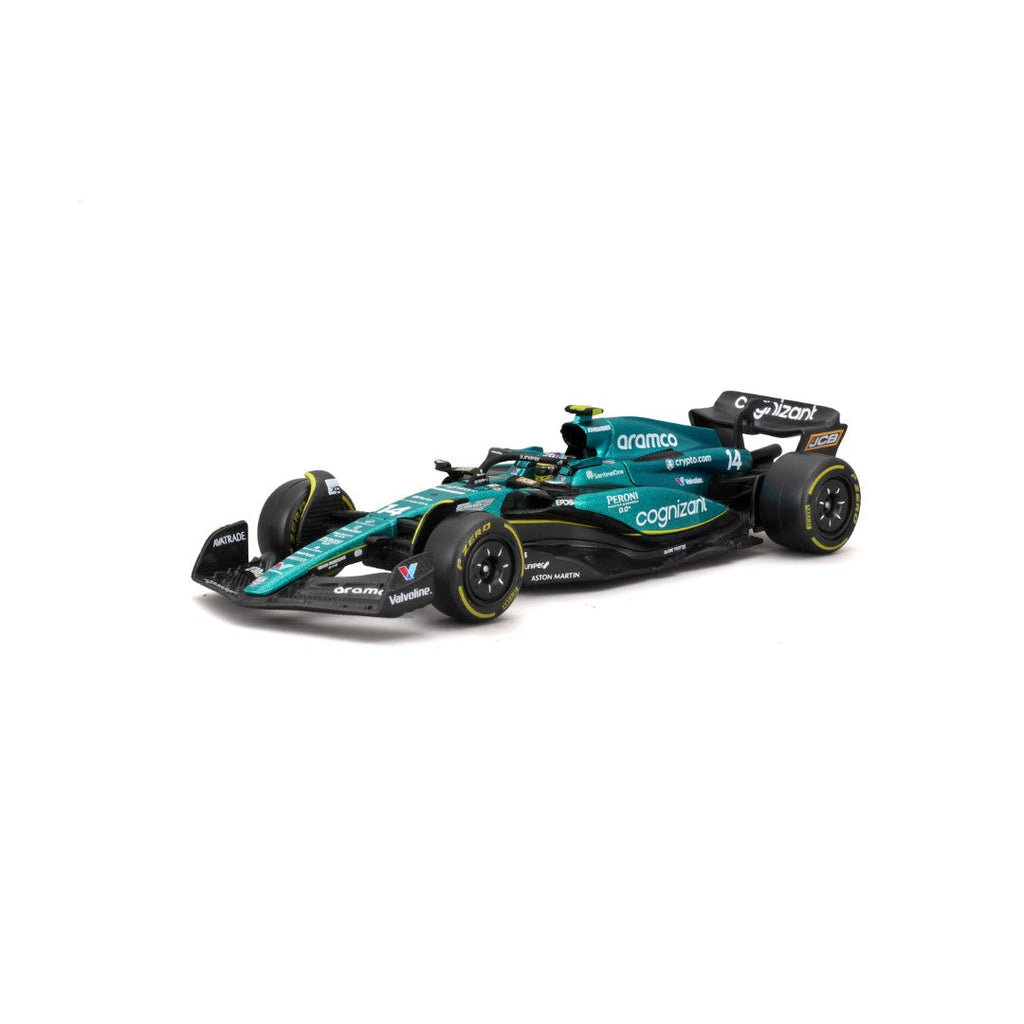 18-38091A Bburago - Aston Martin AMR23 #14 (Alonso), avec casque - 1:43