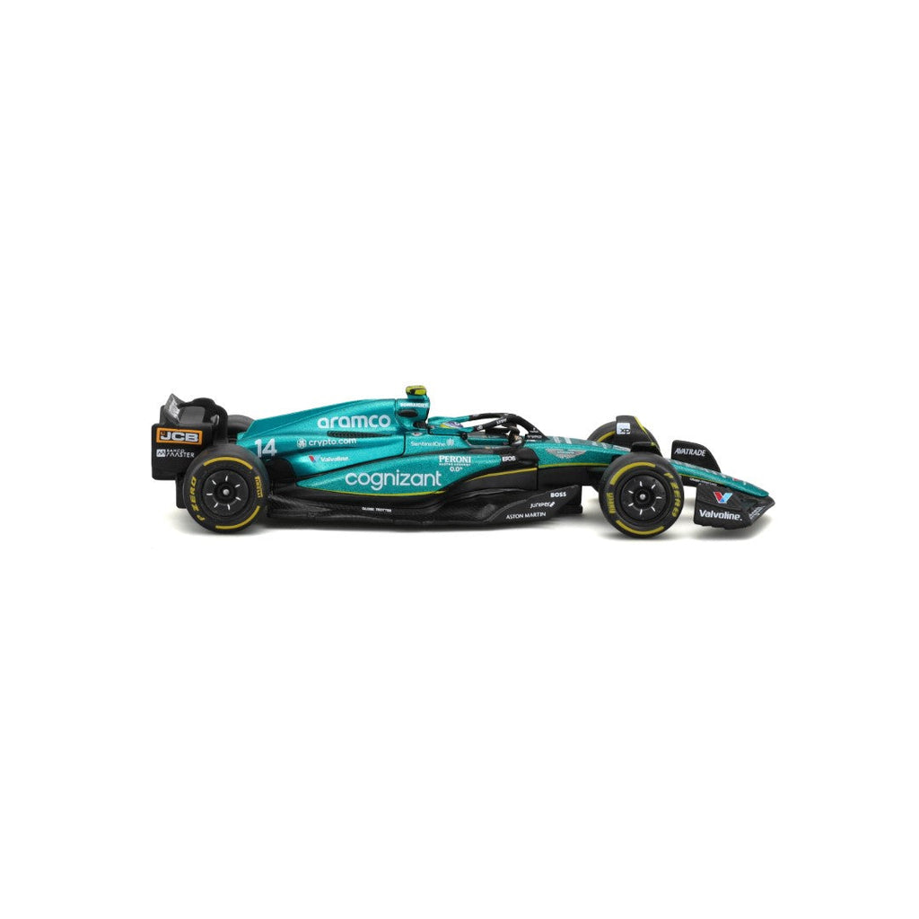 18-38091A Bburago - Aston Martin AMR23 #14 (Alonso), avec casque - 1:43