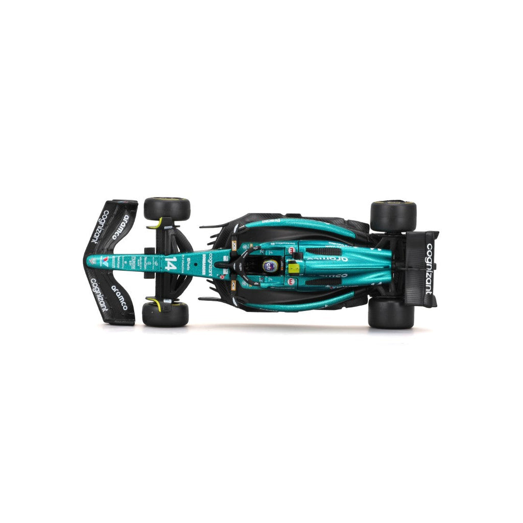 18-38091A Bburago - Aston Martin AMR23 #14 (Alonso), avec casque - 1:43
