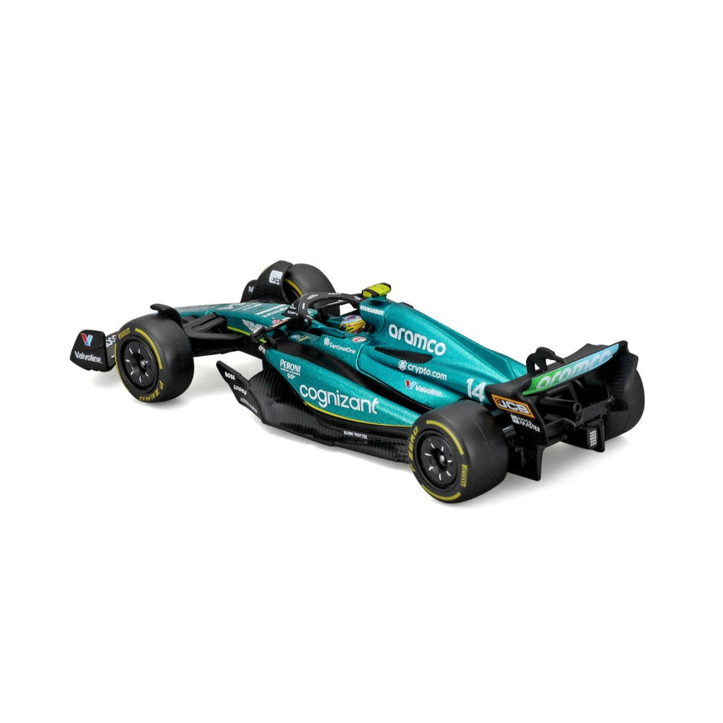 18-38091A Bburago - Aston Martin AMR23 #14 (Alonso), avec casque - 1:43