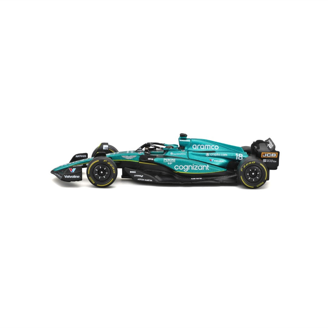 18-38091A Bburago F1 Aston Martin AMR23 n°18 Stroll avec casque - 1:43