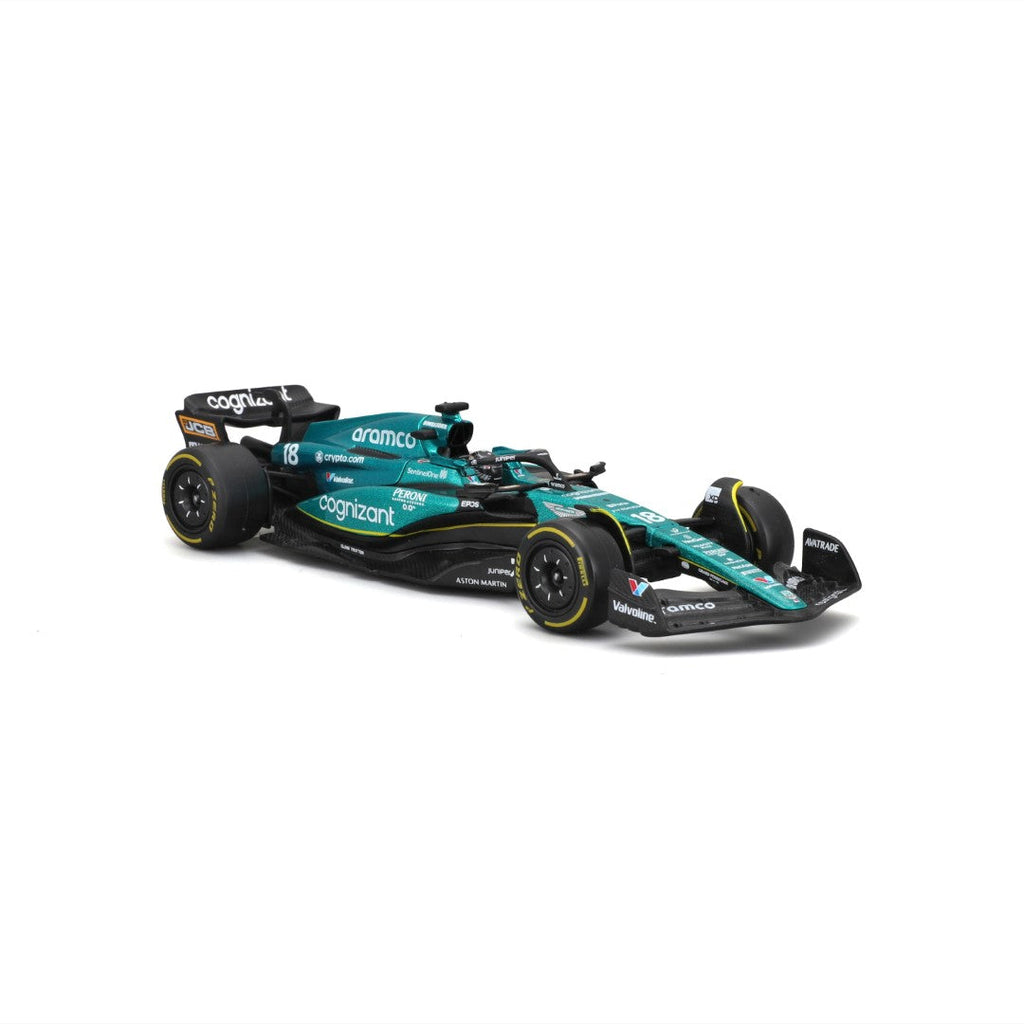 18-38091A Bburago F1 Aston Martin AMR23 n°18 Stroll avec casque - 1:43