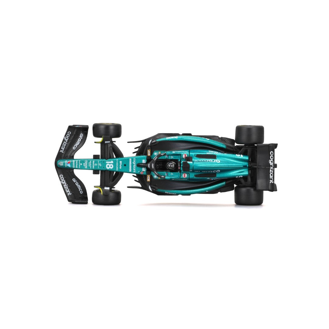 18-38091A Bburago F1 Aston Martin AMR23 n°18 Stroll avec casque - 1:43