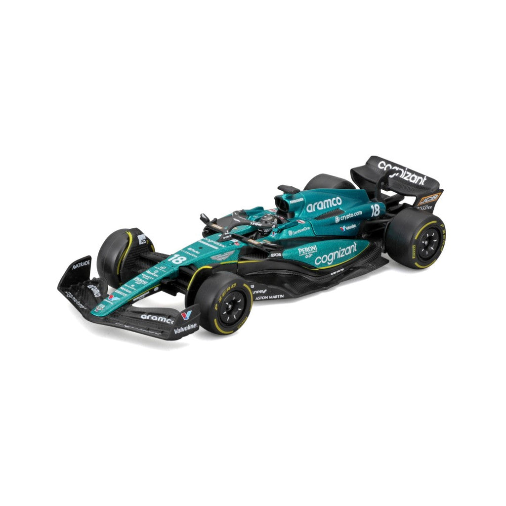 18-38091A Bburago F1 Aston Martin AMR23 n°18 Stroll avec casque - 1:43