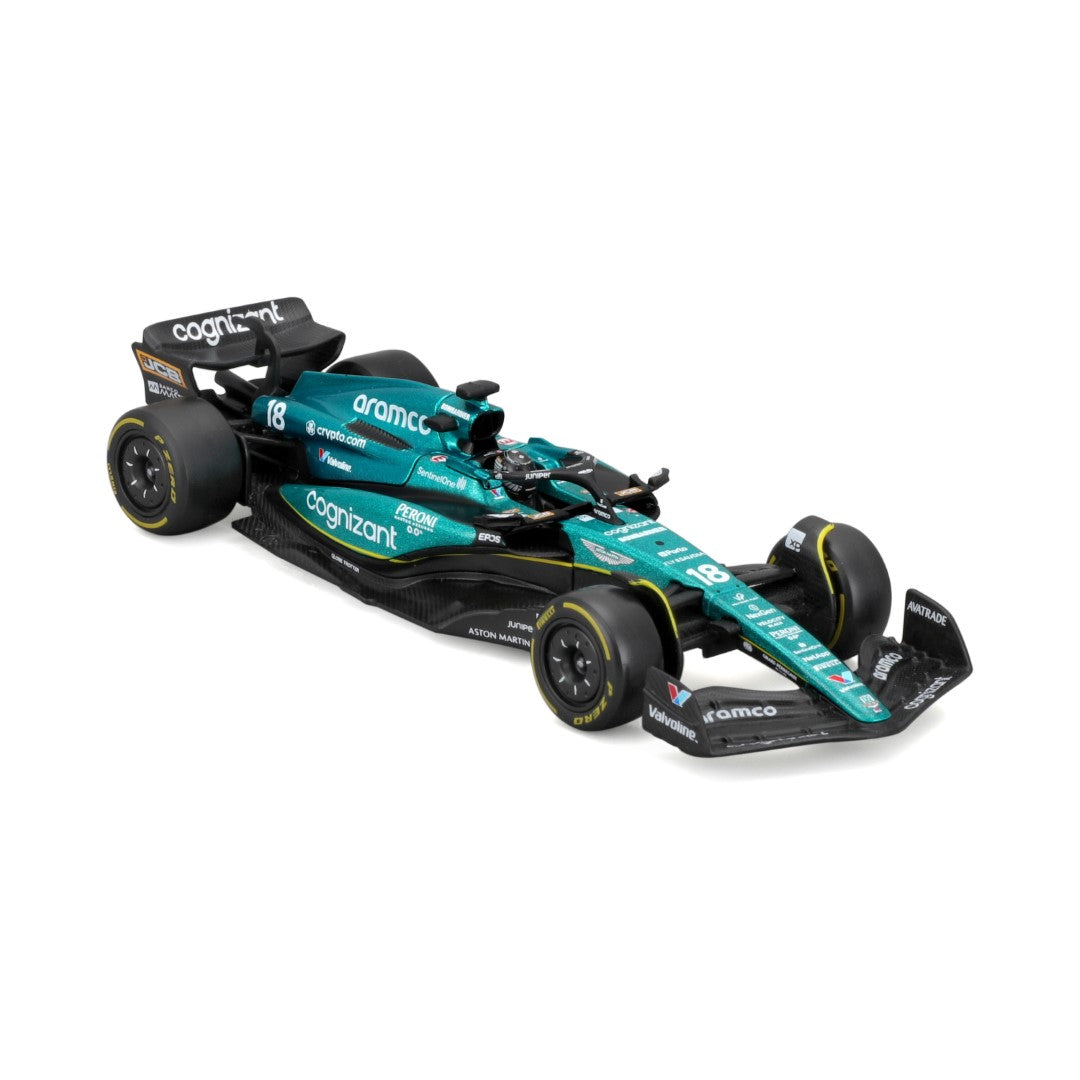 18-38091A Bburago F1 Aston Martin AMR23 n°18 Stroll avec casque - 1:43