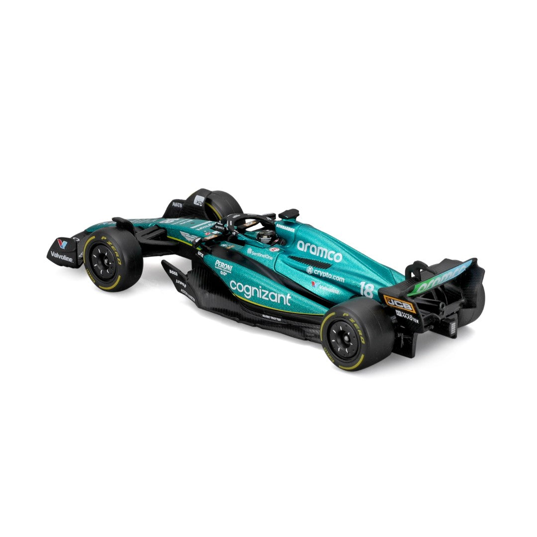 18-38091A Bburago F1 Aston Martin AMR23 n°18 Stroll avec casque - 1:43