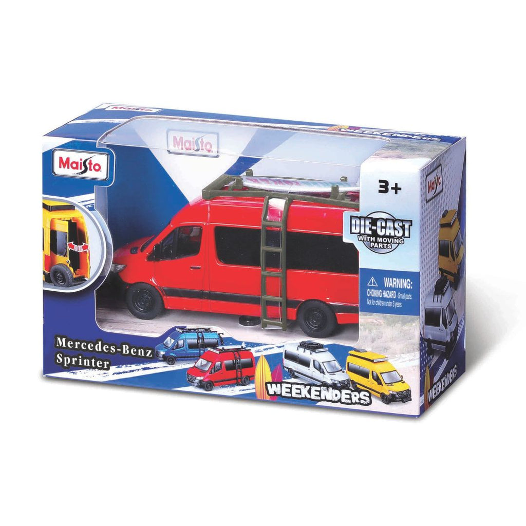21236 Bburago Maisto - Mercedes-Benz Sprinter Van, rouge ou argent