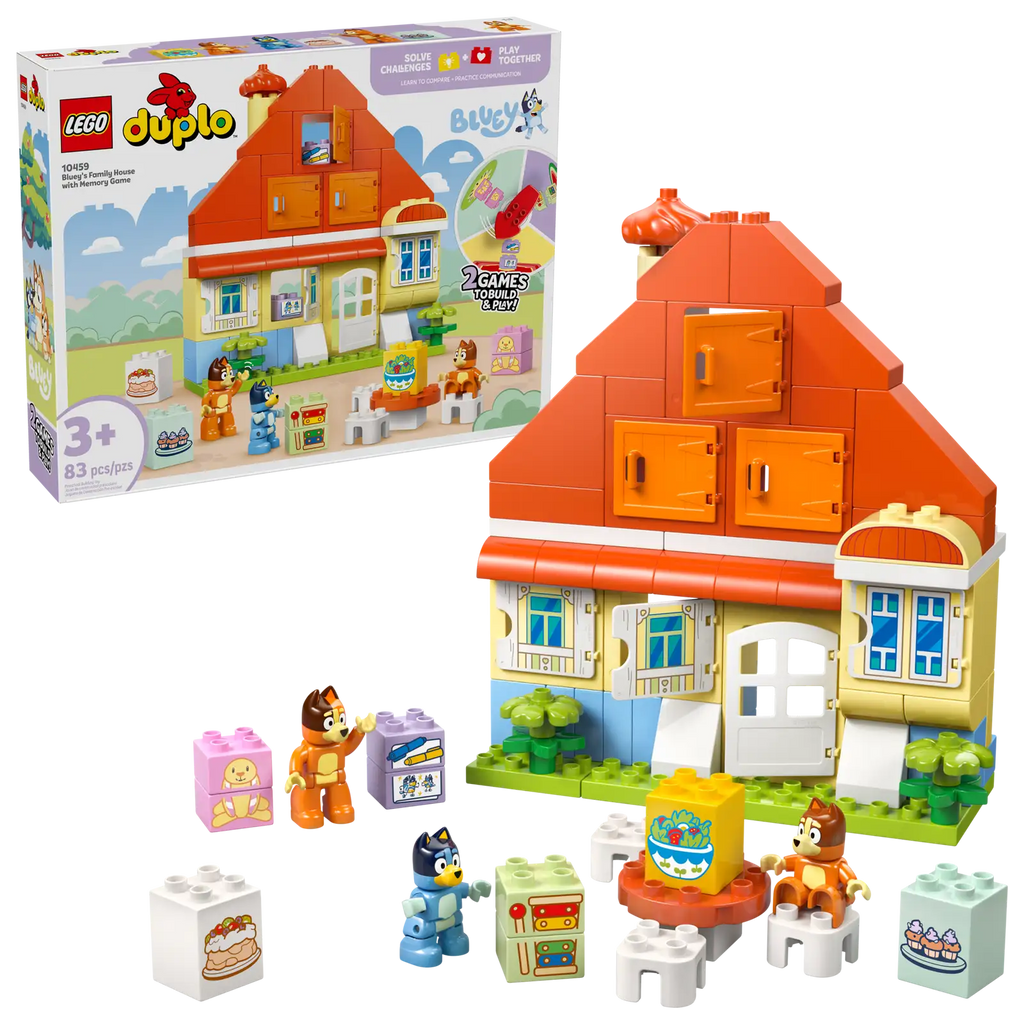 10459 Lego DUPLO Bluey Maison de la Famille Bluey avec jeu de mémoire