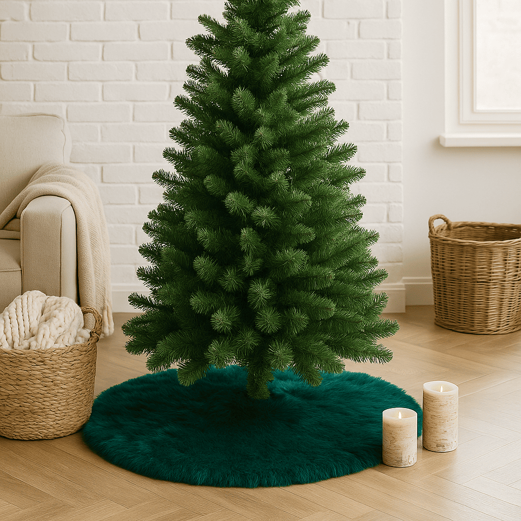 2S Tapis de Protection pour Pied de Sapin en Fourrure Verte Ø 80 cm TREE-SKIR