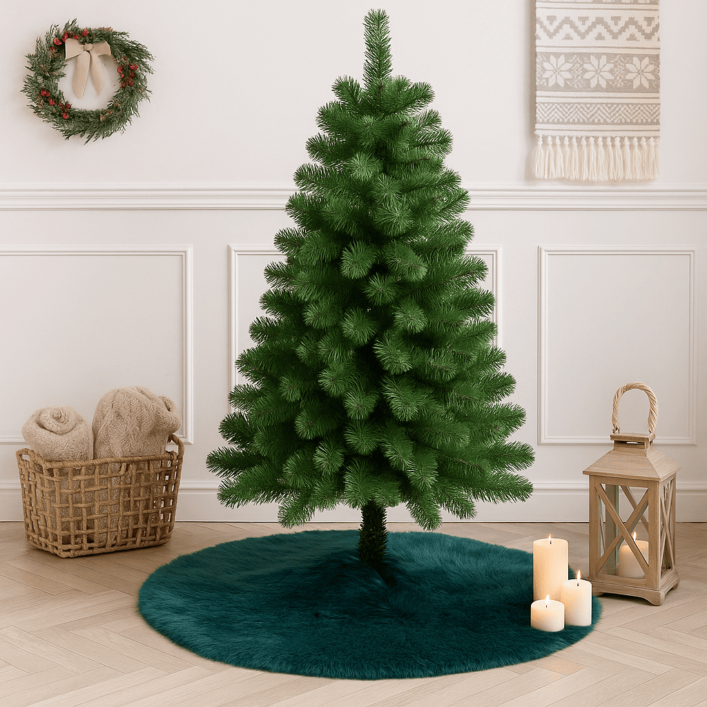 2S Tapis de Protection pour Pied de Sapin en Fourrure Verte Ø 80 cm TREE-SKIR