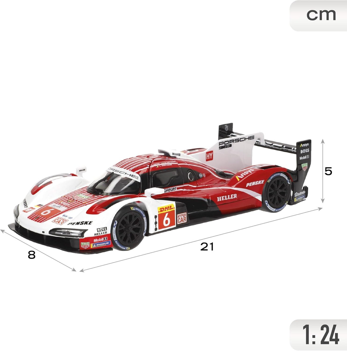 * 18-28042 Bburago Course Porsche Penske 963 #6 1:24