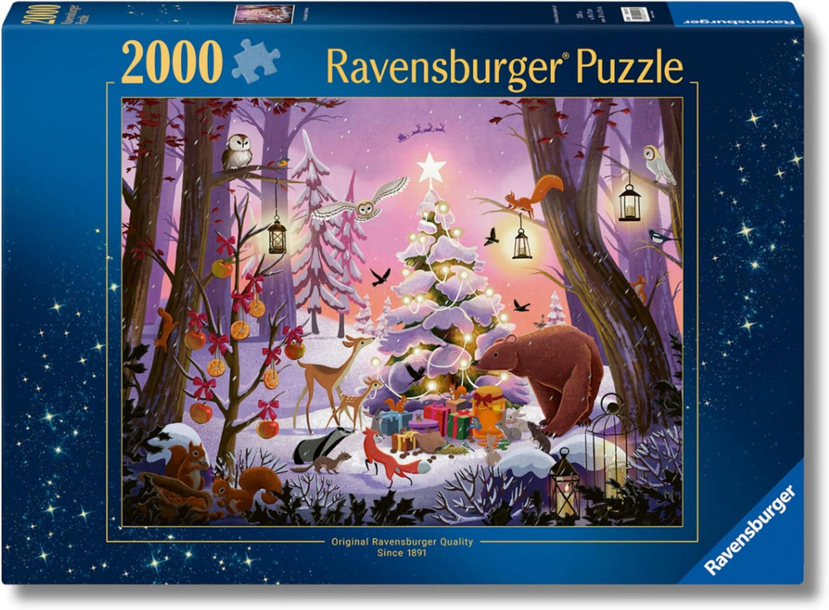 12001417 Puzzle Ravensburger 2000 pièces Noël dans la Forêt Paysage de Noël