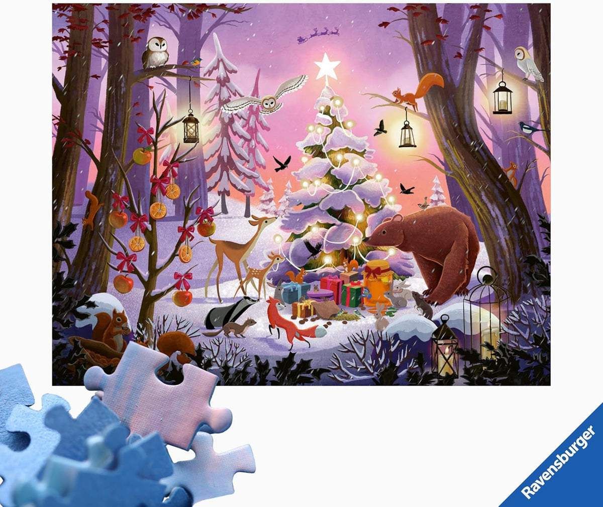 12001417 Puzzle Ravensburger 2000 pièces Noël dans la Forêt Paysage de Noël