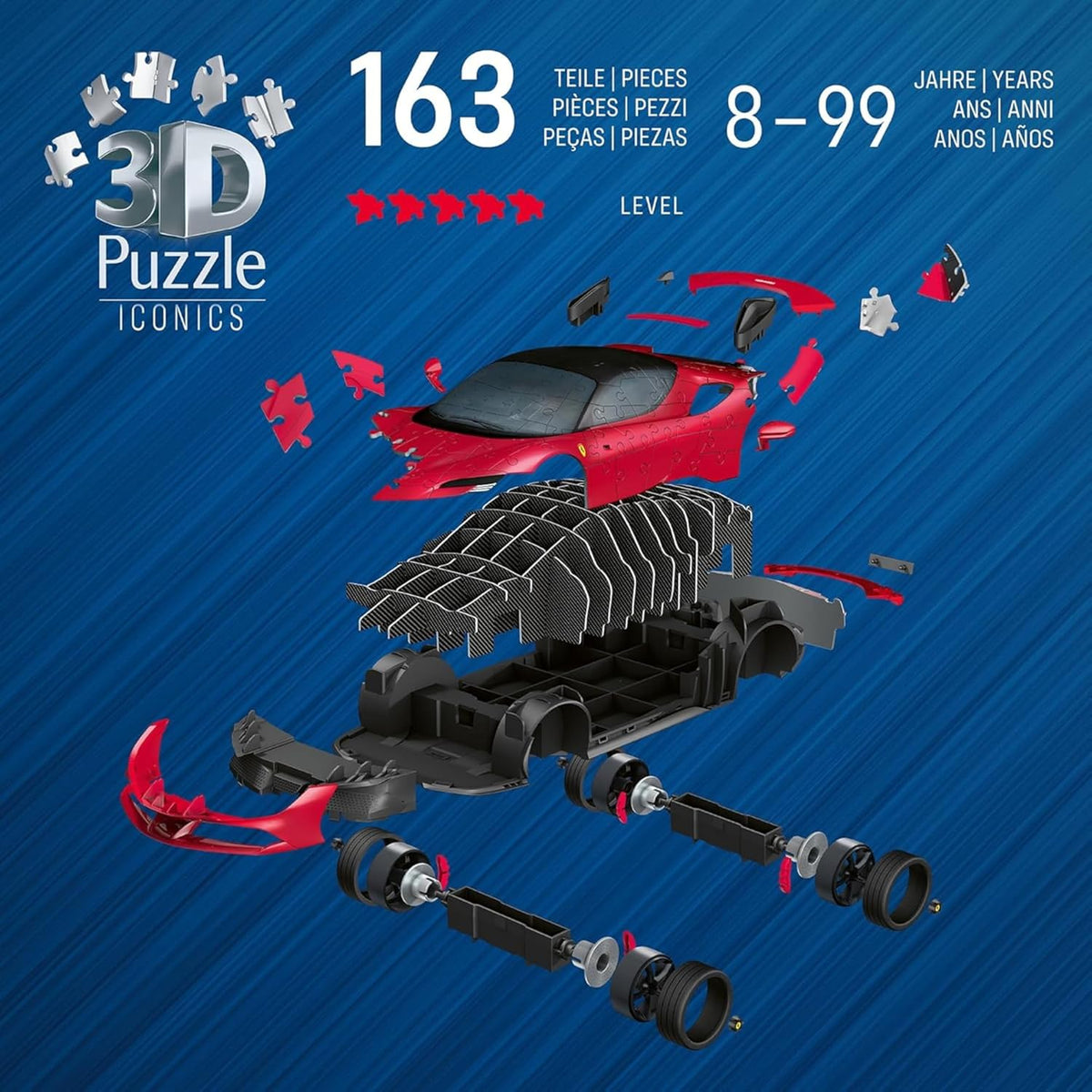 12008041 Puzzle 3D Ravensburger Ferrari SF90 Stradale Voiture de sport
